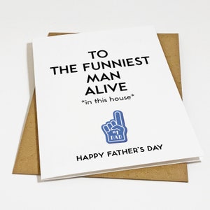 La carte de fête des pères de l'homme le plus drôle pour papa, carte de voeux hilarante de fête des pères pour lui, carte de papa drôle