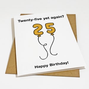 Ballons d'anniversaire drôles 25e carte d'anniversaire pour le meilleur ami, carte d'anniversaire hilarante pour soeur, carte d'anniversaire sarcastique