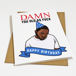 Damn You Old AF - carte d'anniversaire hip hop drôle - carte d'anniversaire sur le thème rap pour petit ami, anniversaire drôle pour mari