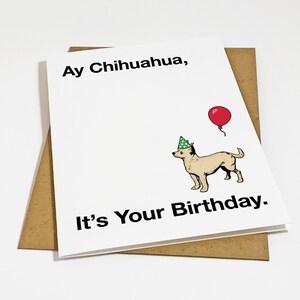 Carte d'anniversaire chihuahua - anniversaire drôle pour propriétaire de chien - anniversaire drôle pour elle, carte d'anniversaire chien maman, chien papa