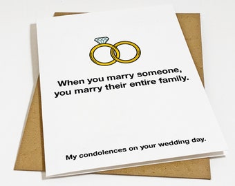 Welcome To The Family Greeting Card - Snarky Congratulations Card For Newly Married Couple, Congrats Card For Her