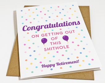 Sarcastic Retirement Card For Him, Happy Retirement Card For Co-worker or Employee, Funny Retirement Card For Boss, Expletive Card