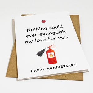 Carte d'anniversaire extincteur - carte d'anniversaire drôle pour mari cadeau pour petit ami - excellent cadeau pour pompier - anniversaire plein d'esprit