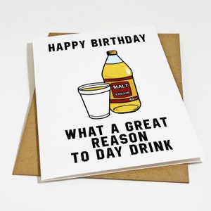 Carte d'anniversaire jour potable - anniversaire étudiant fauché - carte d'anniversaire pleine d'esprit