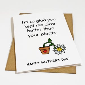 Joyeuse fête des mères à la pire des mamans végétales de tous les temps - Carte de voeux pour elle pour la Fête des Mères avec humour sarcastique et humour sec - Cartes de fête des mères méchantes