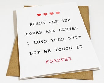 Funny Poem Anniversary Card for Boyfriend I Love You Butt - Etsy Funny Poem Anniversary Card for Boyfriend I Love You Butt - Etsy
