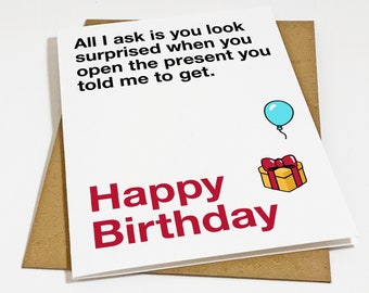 Birthday Card For Brother - Birthday Card For Best Friend - Greeting Card For Him - Look Surprised
