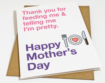 Funny Mother And Daughter Card, Sweet & Kind Mothers Day Card, Adorable Mother's Day Card Her, Greeting Card For Mom