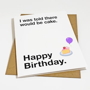 Carte d'anniversaire basique pour introvertis - Carte d'anniversaire amusante pour la fête d'anniversaire d'un meilleur ami ou d'un collègue - Gâteau d'anniversaire