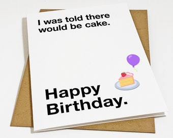 Basic Birthday Card For Introverts - Funny Birthday Card For Bestfriends & Co-workers' Birthday Party - Birthday Cake