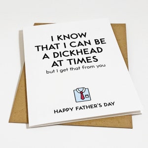 Mean Father's Day Card, Snarky Card For Dad, Rude Father's Day Card, Funny Dad Card, Happy Father's Day