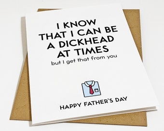 Mean Father's Day Card, Snarky Card For Dad, Rude Father's Day Card, Funny Dad Card, Happy Father's Day