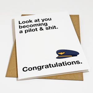 Carte de diplôme de pilote, carte de voeux de licence de pilote - diplômé de licence de pilote professionnel, carte de félicitations de formation au pilotage