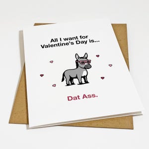 Carte de Saint-Valentin âne sarcastique pour femme - Saint-Valentin sale voeux pour petite amie - Carte de Saint-Valentin drôle pour elle