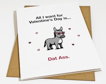 Snarky Donkey Valentines Card For Wife- Dirty Valentines Greeting For Girlfriend - Funny Valentine's Card For Her