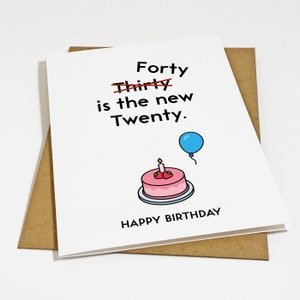 Carte d'anniversaire drôle pour 40e anniversaire - 40 ans, c'est vingt - Carte d'anniversaire drôle pour mari, meilleur ami