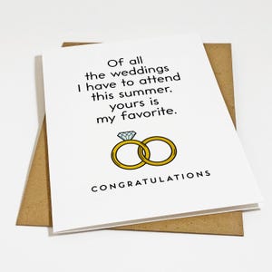 Carte de voeux drôle de saison de mariage pour couple de jeunes mariés - carte de félicitations de mariage hilarante - carte de fiançailles pour un ami ou une soeur