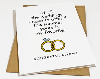 Funny Wedding Season Greeting Card For Newly Wed Couple - Hilarious Wedding Congratulations Card - Engagement Card For Friend or Sister