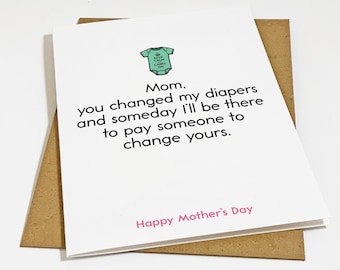 Funny Nurturing Mother's Day Card, Sarcastic Mothers Day Greeting Card, Witty Mothers Day Greetings For Mum, Snarky Card For Mom
