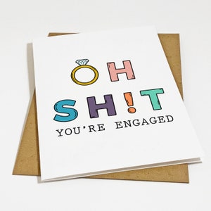 Carte de félicitations drôle pour couple nouvellement fiancé, carte de félicitations pour elle, nouvellement marié, carte de fiançailles pour ami, soeur