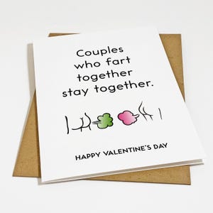 Couples qui pètent ensemble - Blague drôle pour la Saint-Valentin - Carte de Saint-Valentin idiote pour mari - Jolie carte V-Day pour femme