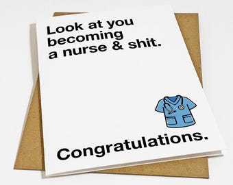 Funny Nurse Graduation Card: Congratulations Nursing Student