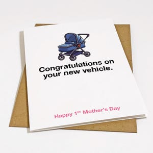 Félicitations drôles pour la première carte de voeux de fête des mères, carte-cadeau impertinente de nouvelle maman pour le meilleur ami ou la fille, carte de voeux A2 blanc mat