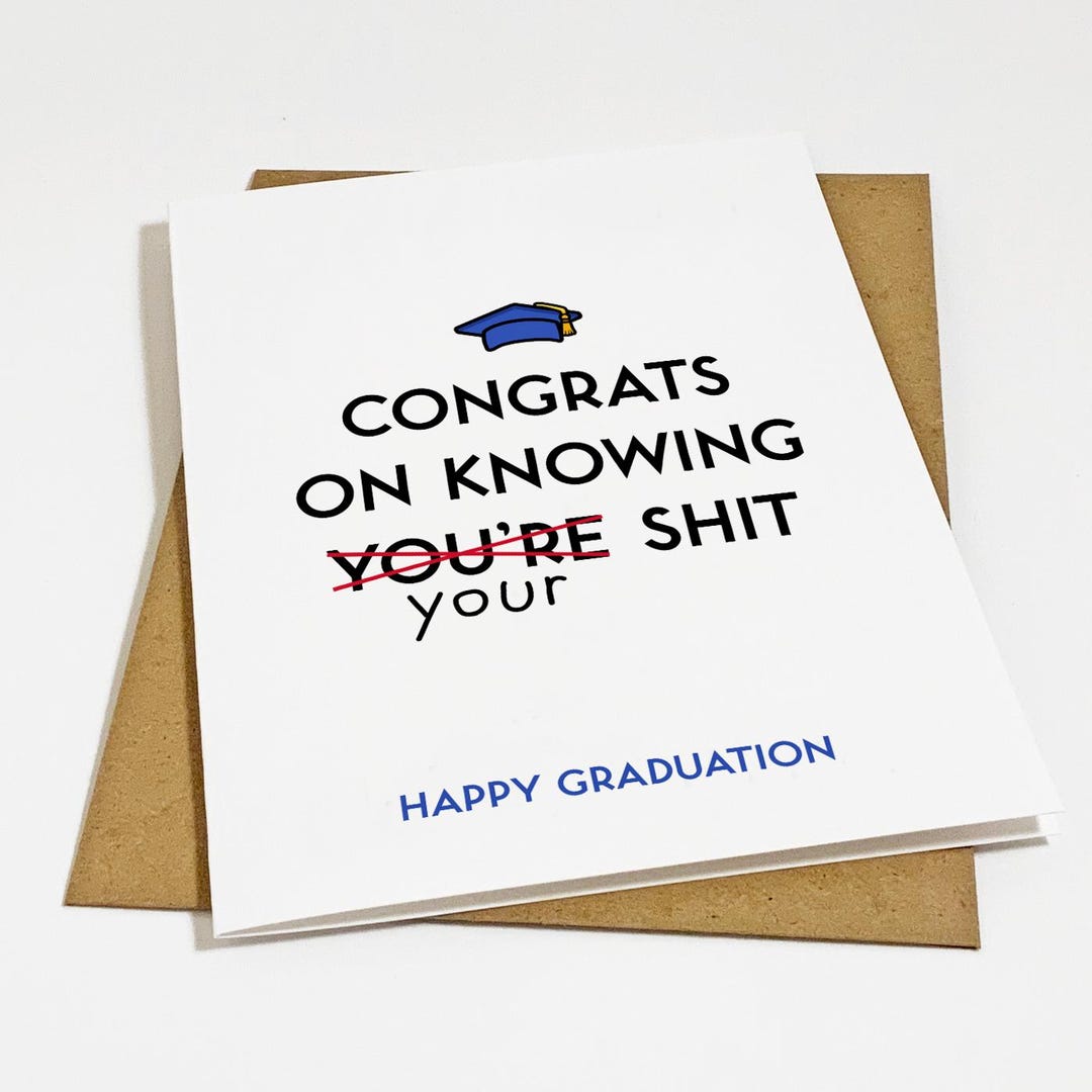 Funny Grammatical Error Graduation Card: Sarcastic Congratulations - Etsy