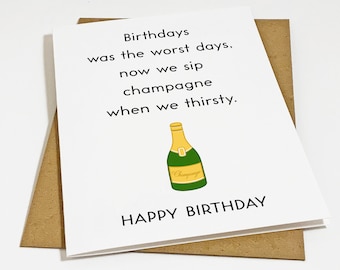 Hip Hop Birthday Card - Champagne Birthday Car - Rap Birthday Card For Boyfriend, Best Friend, BFF