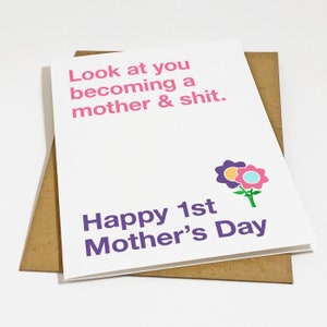 Funny First Mother's Day Card, Humorous Mothers Day Present For First Time Moms, Adorable Mother's Day Card Her, Greeting Card For Wife