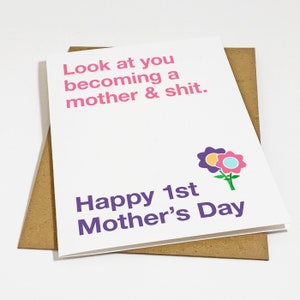 Première carte drôle de fête des mères, cadeau humoristique de fête des mères pour les premières mamans, adorable carte de fête des mères elle, carte de voeux pour femme