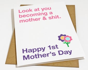 Funny First Mother's Day Card, Humorous Mothers Day Present For First Time Moms, Adorable Mother's Day Card Her, Greeting Card For Wife