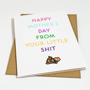 Carte de voeux drôle pour la fête des mères - Your Little Shit - Carte de voeux pour la fête des mères pour maman