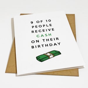 Argent liquide d'anniversaire - carte d'anniversaire drôle pour fils, neveu ou nièce, carte d'anniversaire d'argent liquide, meilleur ami, BFF