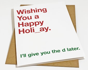 Funny Christmas Card For Girlfriend - Card For Wife - Very Merry Christmas D For Later