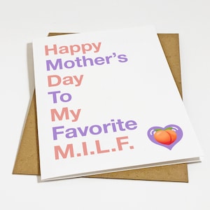 Carte de fête des mères MILF - carte drôle de fête des mères pour femme - femme dans votre vie - cadeau pour elle