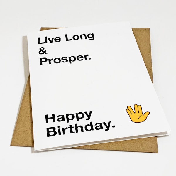 Funny Sci-Fi Birthday Card - Live Long And Prosper - Birthday Salute