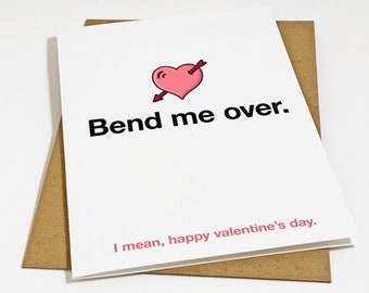 Bend Me Over Valentine's Day Card, Funny Valentines Card For Boyfriend, Naughty Valentine Gift For Husband, Card For Him