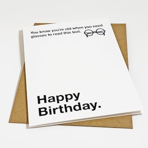 Carte d'anniversaire avec lunettes de lecture pour papa, carte d'anniversaire de sortie drôle pour lui, carte d'anniversaire de vieillissement pour grand-père, carte d'anniversaire de maman