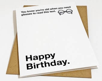 Reading Glasses Birthday Card For Dad, Funny Going Out Birthday Card For Him, Getting Old Birthday Card For Grandfather, Mom Birthday Card