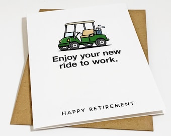 Hilarious Golf Retirement Card For PGA Fan, Happy Retirement Greeting Card For Boss, Fellow Coworker or Dad, Congratulations On Retiring
