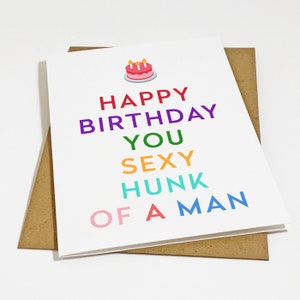 Carte d'anniversaire sexy pour mari - Adorable carte d'anniversaire pour lui - Carte de voeux amusante et colorée pour mari, petit ami ou autre personne importante