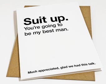 Funny Best Man Invitation Card, Dry Humor Wedding Invite Greeting Card For Best Friend, Wedding Party & Entourage Greeting Cards