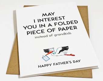 Stork Father's Day Card - Fun Greeting Card For Dad - Grandpa Father Day Card - Dry Humor Mothers Day Card