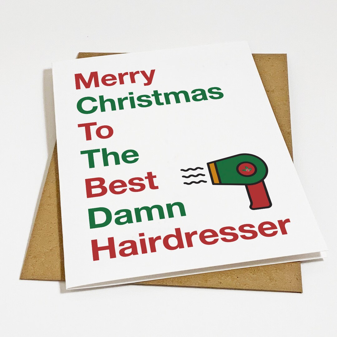 Holiday Appreciation Card for Hairdresser, Funny Christmas Card for Barber, Basic Holiday Card