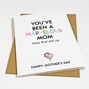Merveilleuse carte de fête des mères, carte coquine pour maman, carte colorée de fête des mères, carte de maman drôle, bonne fête des mères