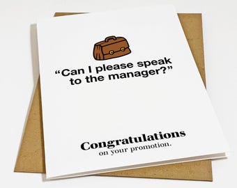 Funny Congratulations Card For Promotion or New Job, Funny Sarcastic Congrats Card For Coworkers, Employees, Boss And Office Mates