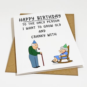 Carte d'anniversaire drôle pour couples mariés - carte d'anniversaire ancienne et excentrique pour mari, femme - carte du 60e anniversaire