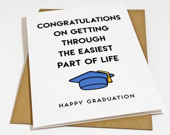 Sarcastic Graduation Card For New Highschool Graduate - Congratulations Card For Sister, Greeting Card For Brother - Grad Card For Cousin