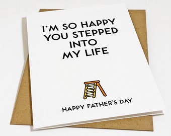 Funny Step Father's Day Card, Snarky Card Stepfather Card, Witty Step Dad Card, Hilarious Greeting Card For Dad